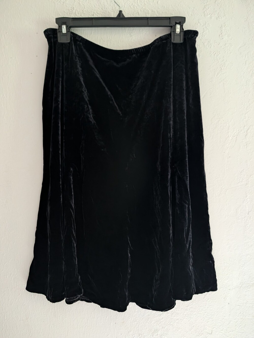 Eileen Fisher Black Velvet Midi Skirt